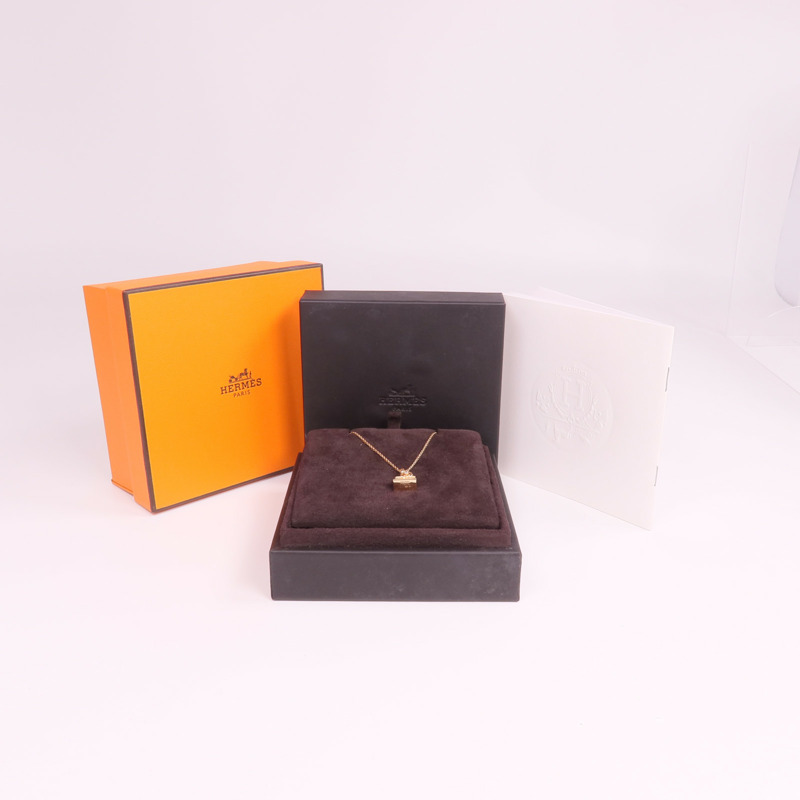 HERMES 18K玫瑰金Kelly Necklace鑽石項鍊-7