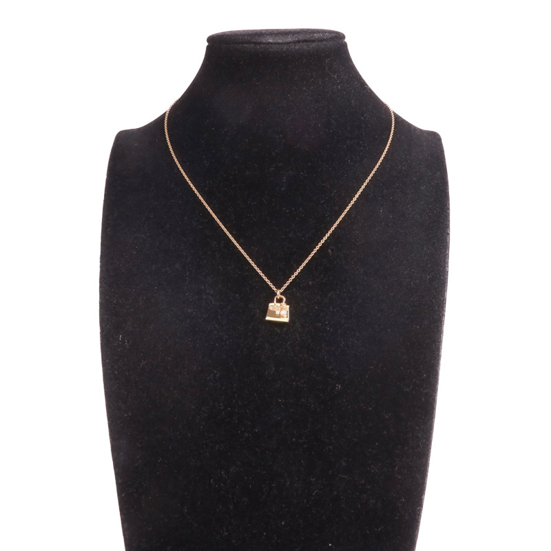 HERMES 18K玫瑰金Kelly Necklace鑽石項鍊-8
