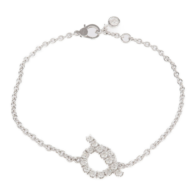 HERMES 18K白金Finesse Bracelet鑽石手鏈-3