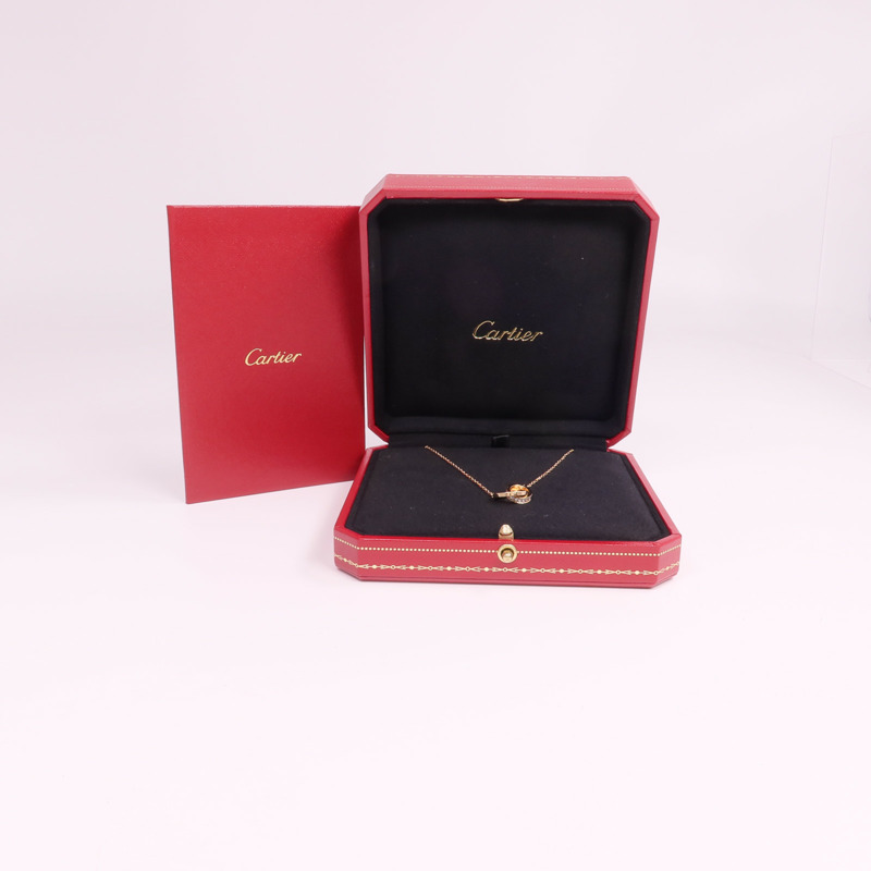 CARTIER 18K玫瑰金Love Necklace Paved鑽石項鍊-7