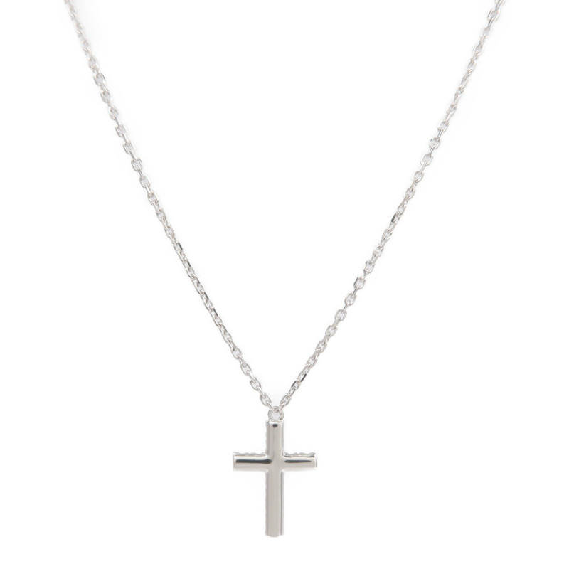 CARTIER 18K白金Symbol Cross Necklace鑽石項鍊-1