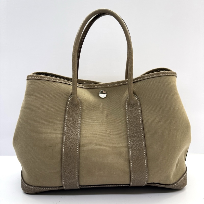 HERMES 愛馬仕 大象灰手提包 花園包 GARDEN PARTY 30 TPM □R STAMP-1