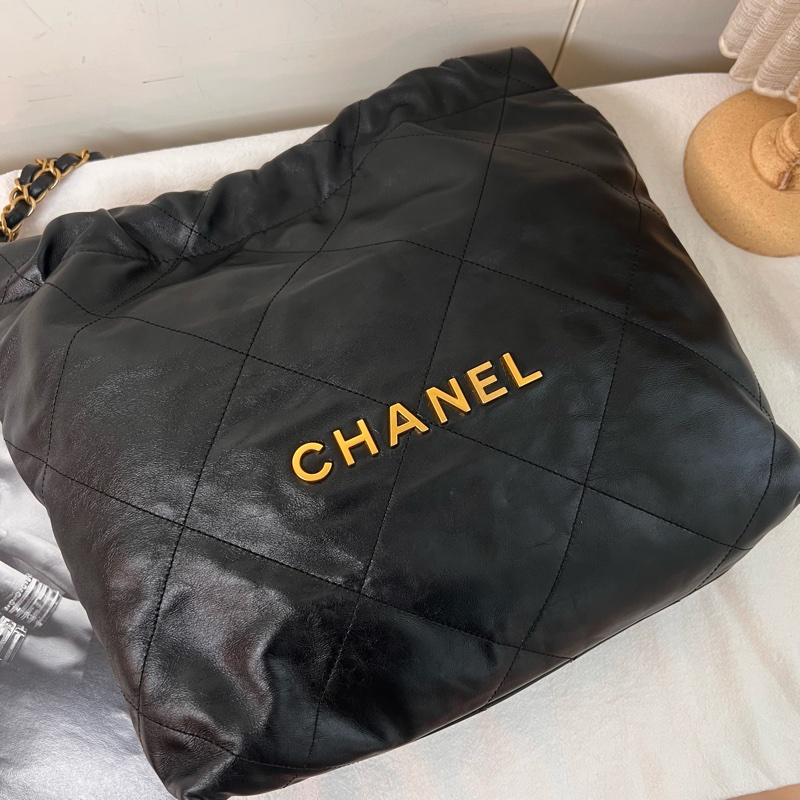 ෆ Chanel 22bag黑金垃圾袋小號-13