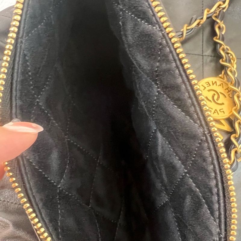 ෆ Chanel 22bag黑金垃圾袋小號-22