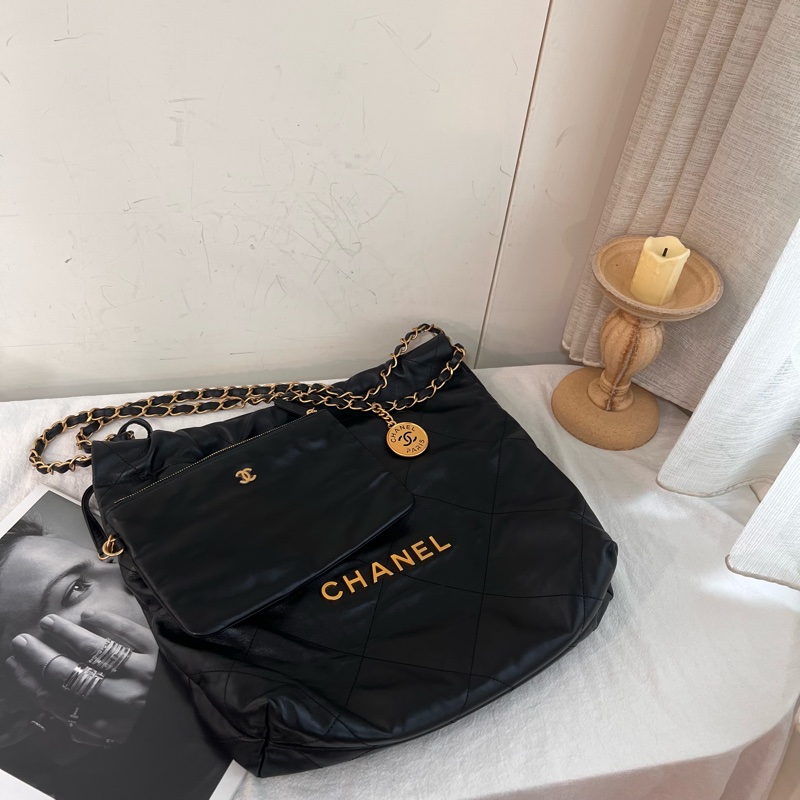 ෆ Chanel 22bag黑金垃圾袋小號-24