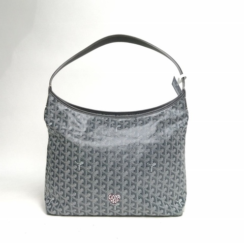 GOYARD BohemeHoboBag子母腋下包灰色PVC銀扣愛心款