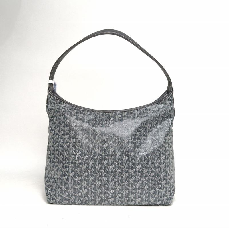 GOYARD BohemeHoboBag子母腋下包灰色PVC銀扣愛心款-2