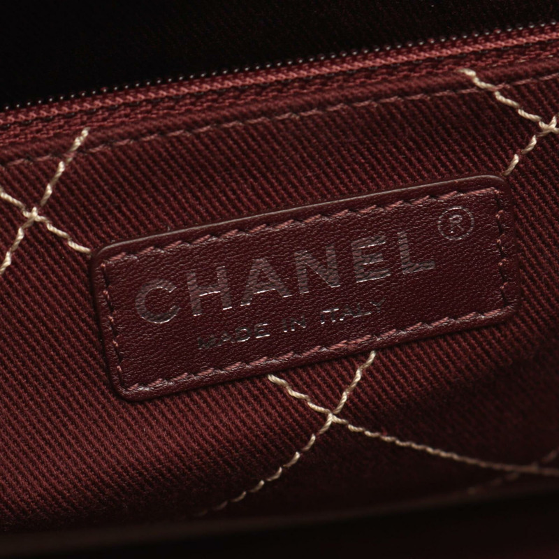 香奈兒 On the Road 狂野縫線托特包手提包 小牛皮 女士 米色/黑色 A92211-3