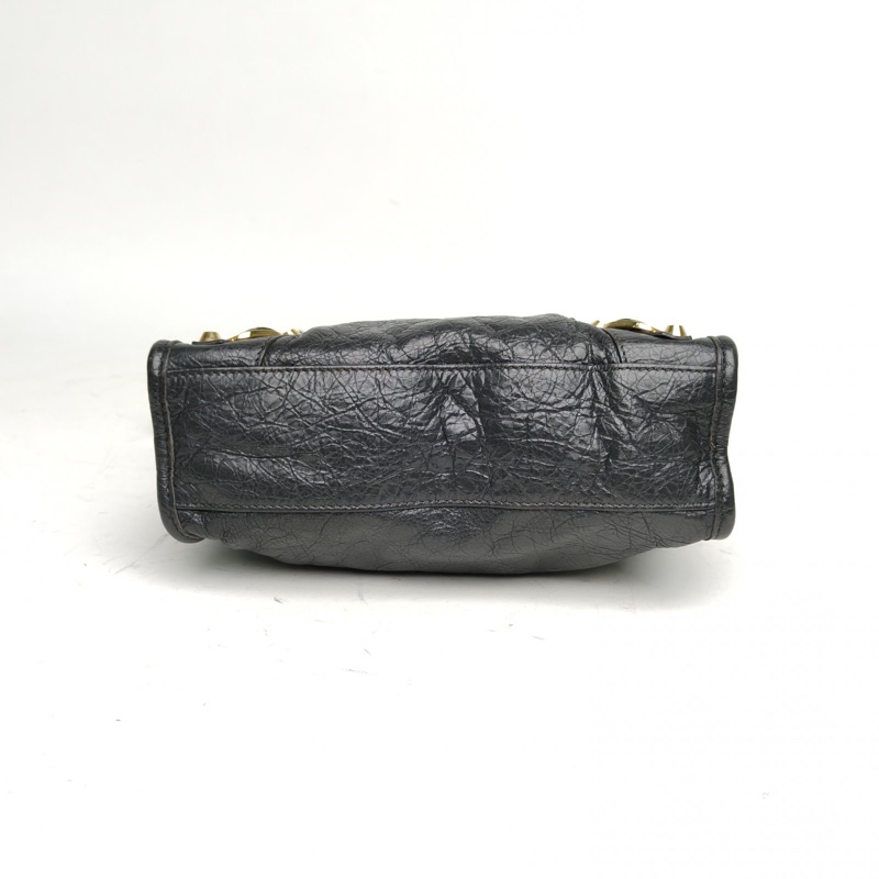 BALENCIAGA CLASSICCITY機車包Mini25深灰羊皮金扣-3