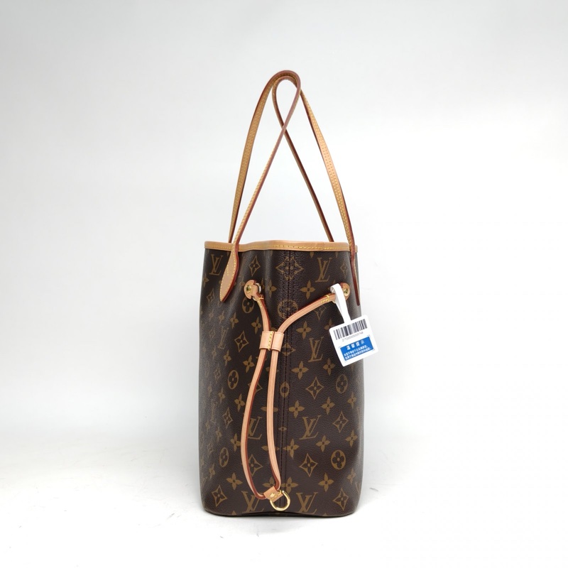 LOUIS VUITTON Neverfull中號31米色內裏老花PVC金扣晶片-1