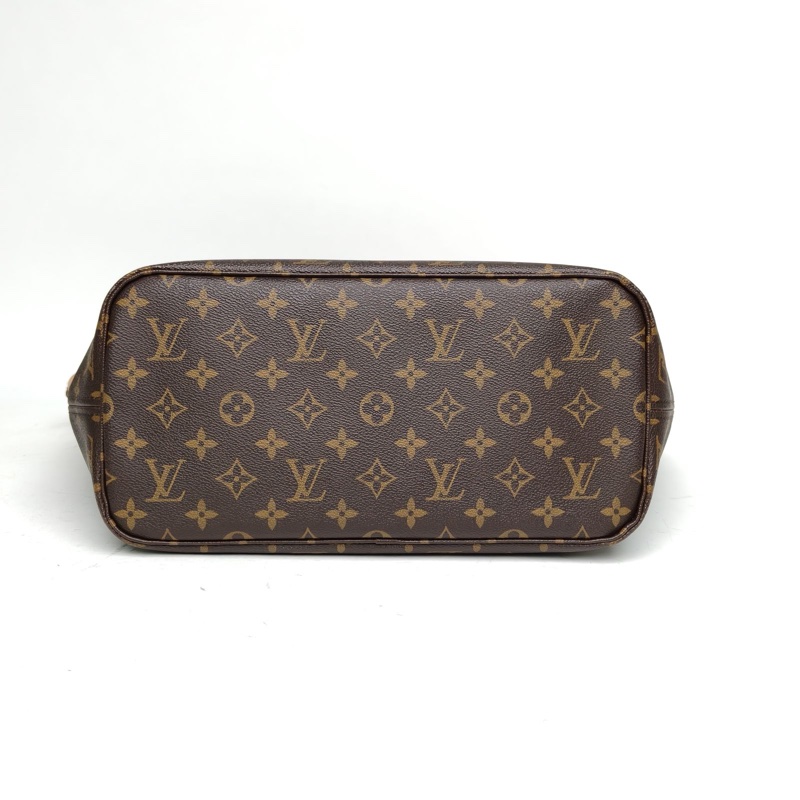 LOUIS VUITTON Neverfull中號31米色內裏老花PVC金扣晶片-3