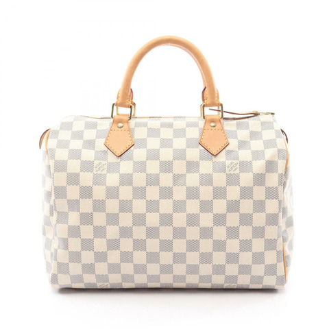 路易威登 Speedy 30 手提包 N41533 Damier Azur 帆布 白色 二手 女士 LV