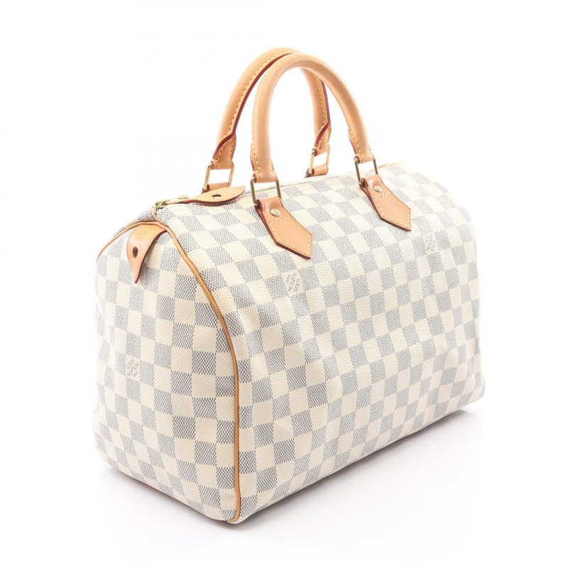 路易威登 Speedy 30 手提包 N41533 Damier Azur 帆布 白色 二手 女士 LV-1