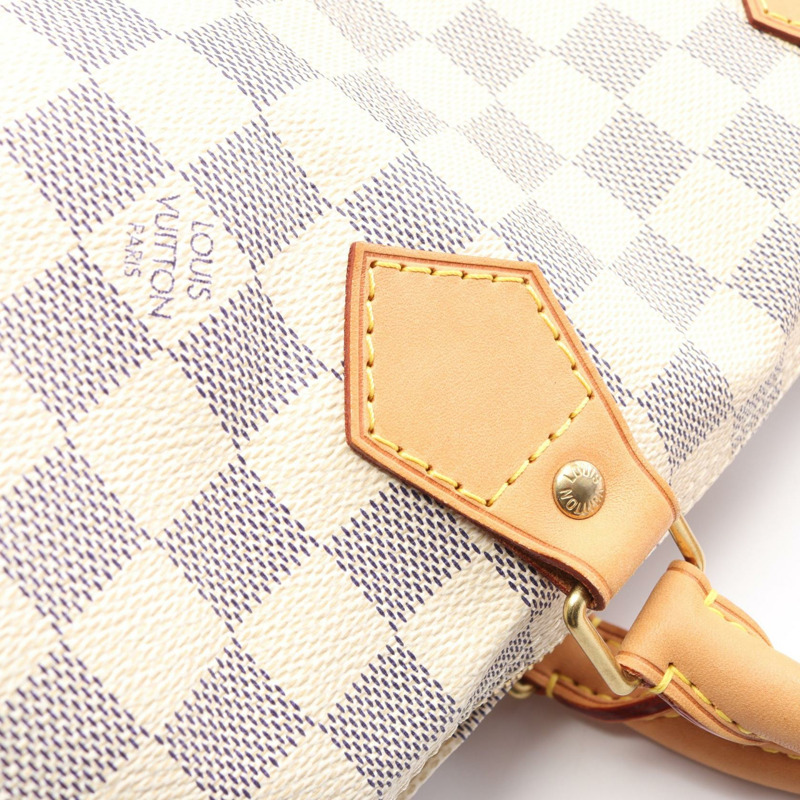 路易威登 Speedy 30 手提包 N41533 Damier Azur 帆布 白色 二手 女士 LV-7