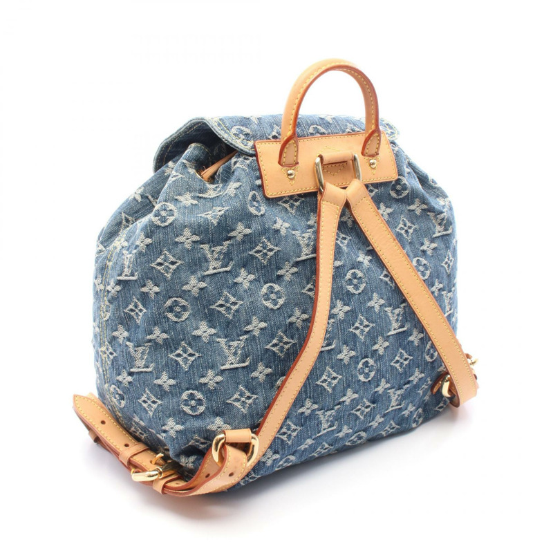 路易威登 Sac a Dos GM 雙肩包 M95056 Monogram 牛仔皮革 藍色-1
