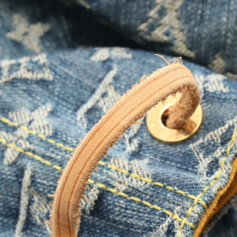 路易威登 Sac a Dos GM 雙肩包 M95056 Monogram 牛仔皮革 藍色-5