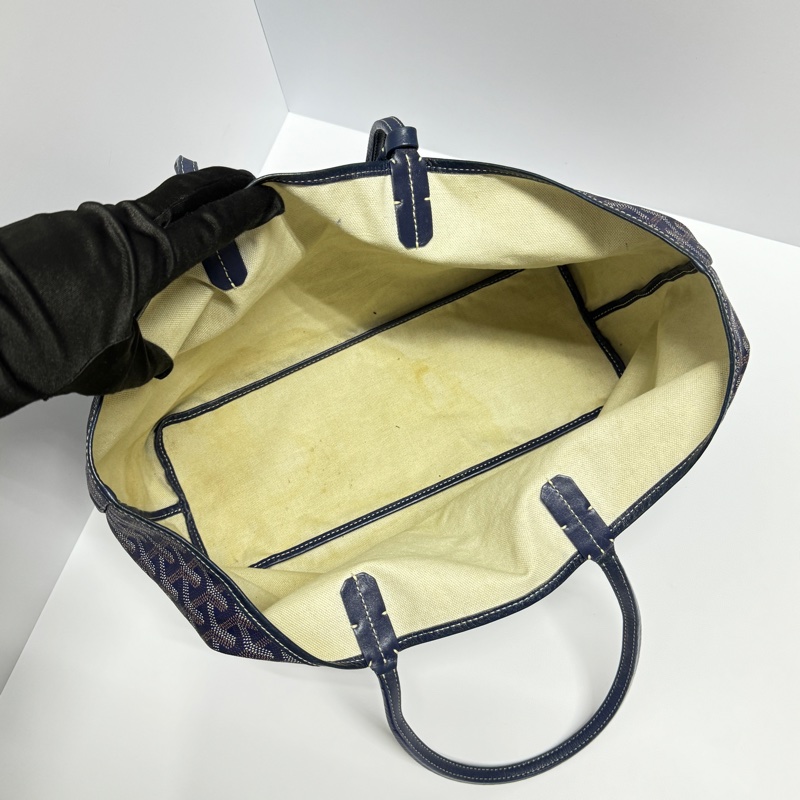 【時髦經典🪩】 Goyard Saint Louis PM 海軍藍 托特包 （代購9萬多）-13