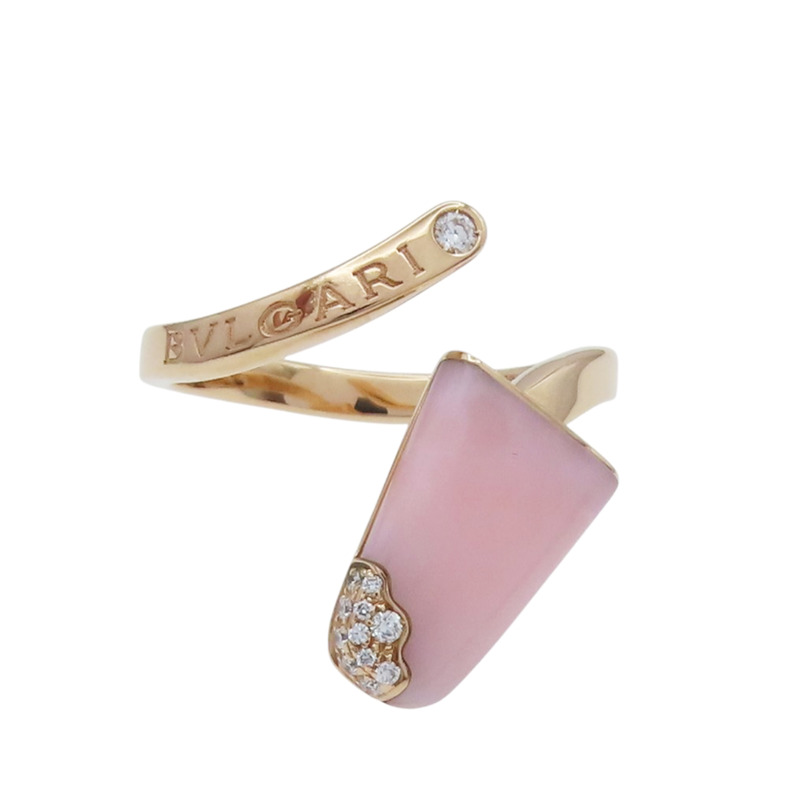 18K玫瑰金 蛋白石 鑽石 Gelati 戒指 51【BVLGARI 寶格麗】 AN858657-2