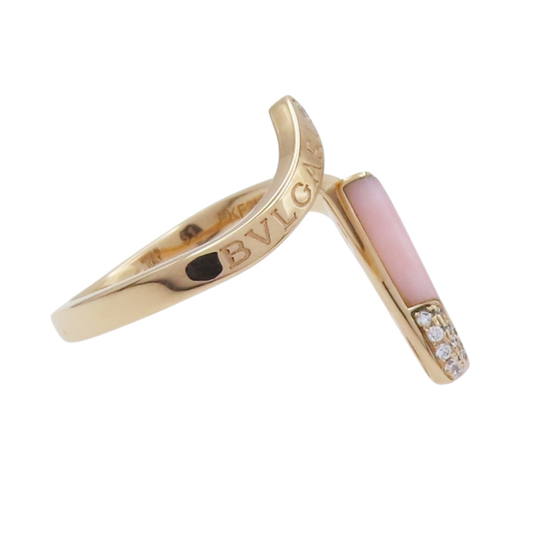 18K玫瑰金 蛋白石 鑽石 Gelati 戒指 51【BVLGARI 寶格麗】 AN858657-4