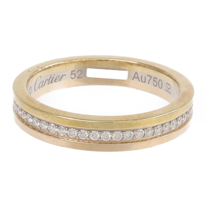 CARTIER 18K黃金/白金/玫瑰金Vendome Louis Ring鑽石戒指Cartier#52/US#6-1