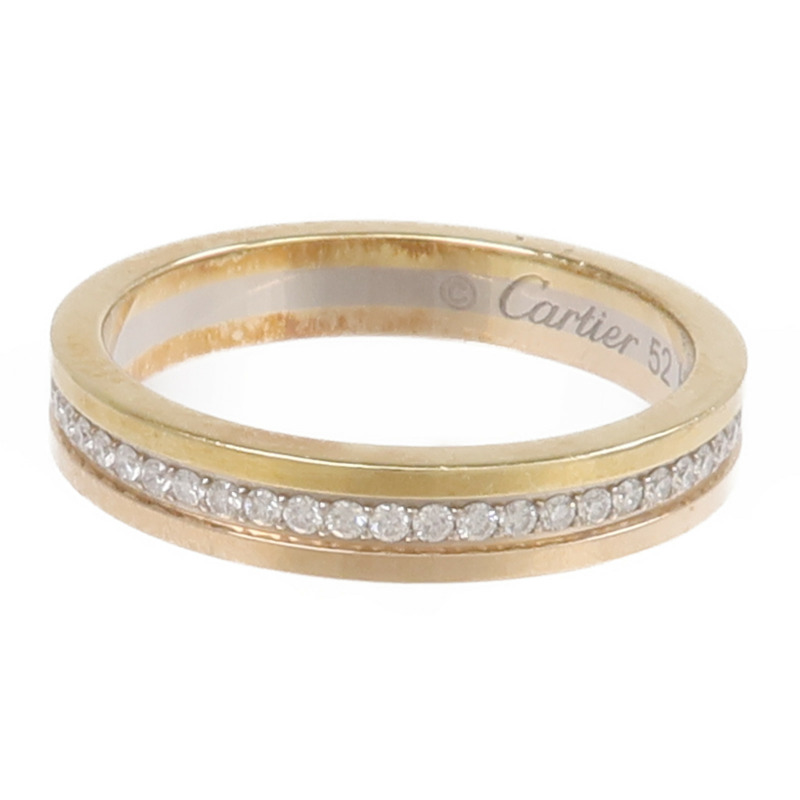 CARTIER 18K黃金/白金/玫瑰金Vendome Louis Ring鑽石戒指Cartier#52/US#6-2