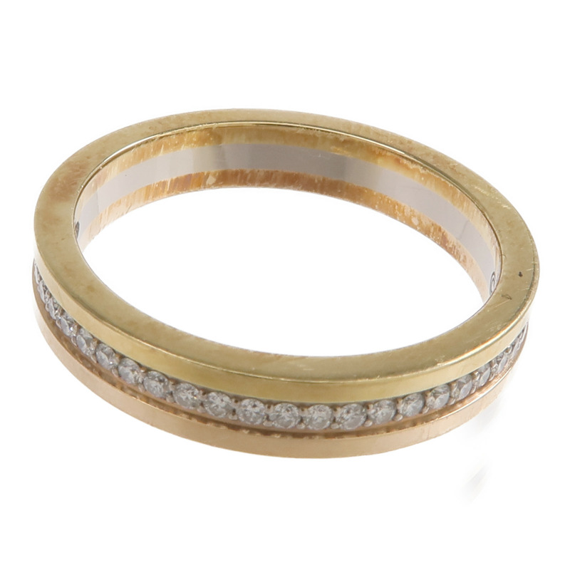 CARTIER 18K黃金/白金/玫瑰金Vendome Louis Ring鑽石戒指Cartier#52/US#6-5