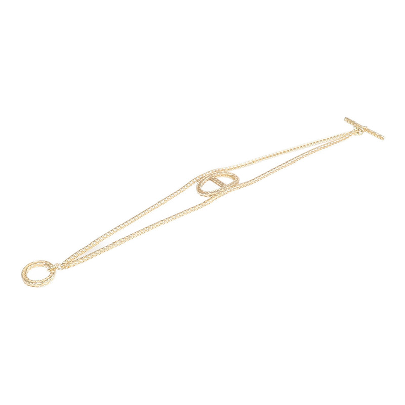 HERMES 18K黃金Chaine D'ancre Danae PM手鏈-5