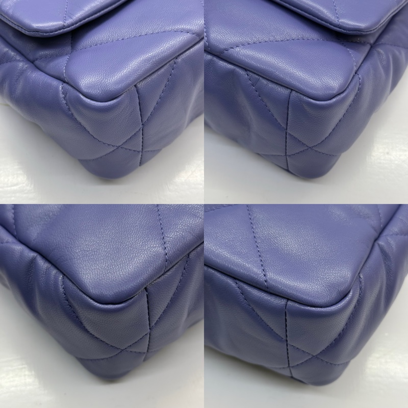 CHANEL 香奈兒 紫色CHANEL19 金銀雙色鏈斜背包 AS1160-4