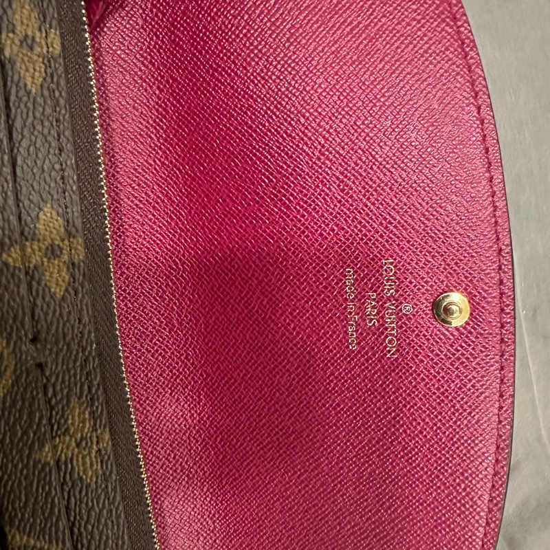 LV  發財長夾 桃紅色-4