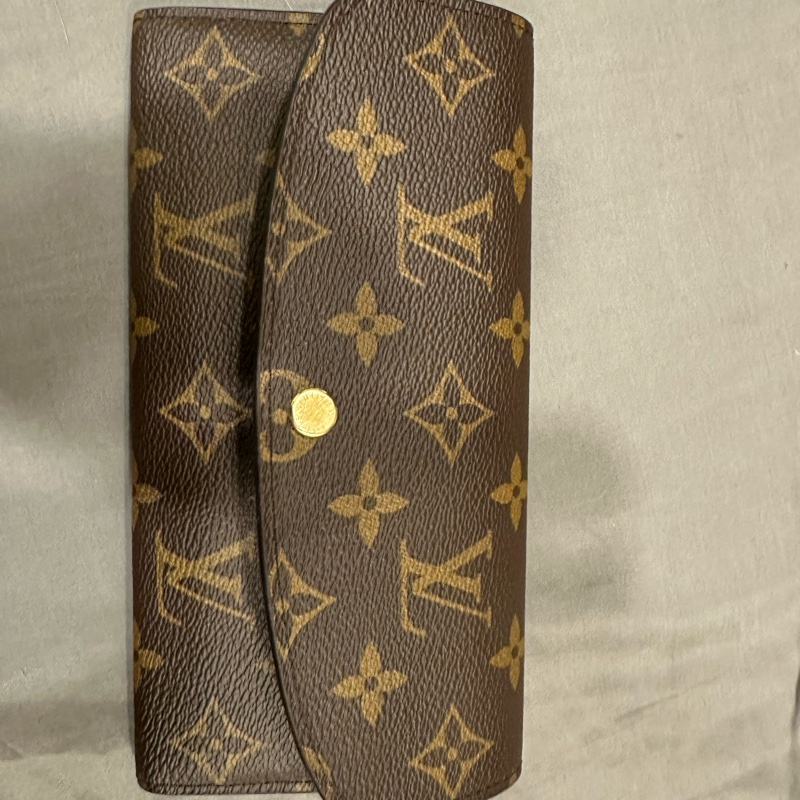 LV  發財長夾 桃紅色-5