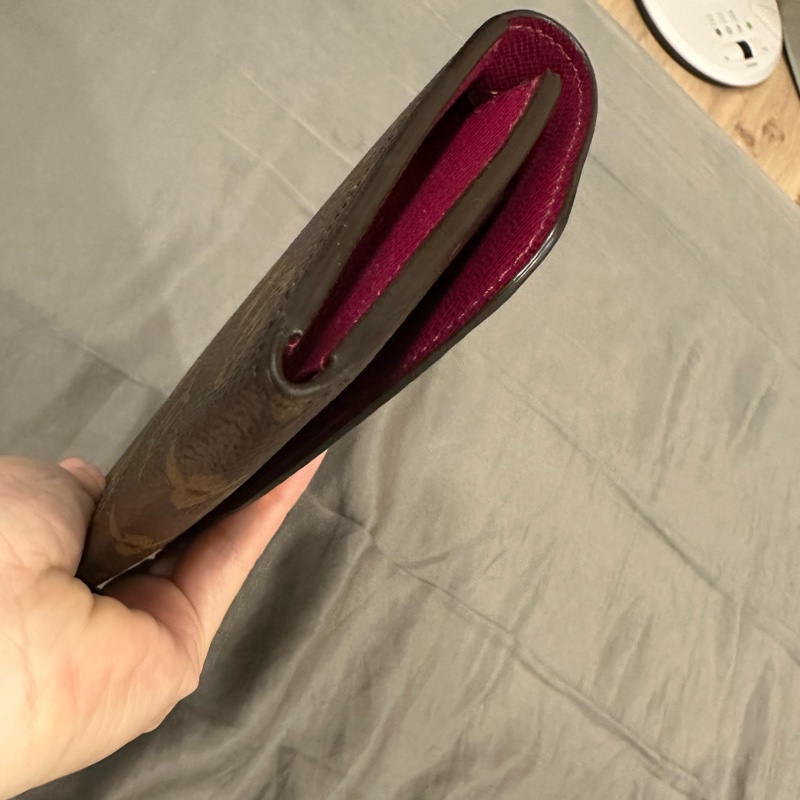 LV  發財長夾 桃紅色-7