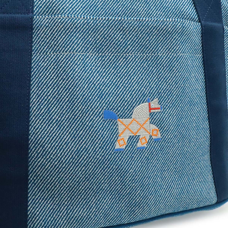 愛馬仕 Animonatte 尿布包手提單肩包 馬毛藍色褲子款式(不含尿布更換墊)-8