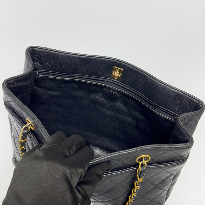 【經典超耐用🐮】 Chanel 黑金 魚子醬牛皮 肩背托特包 （專櫃27.3萬！）-7