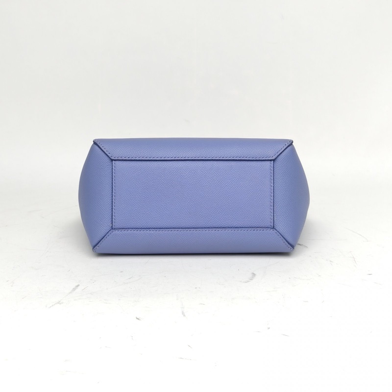 CELINE Belt鯰魚包Nano20藍色牛皮銀扣-3