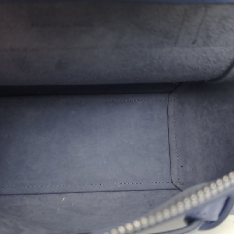 CELINE Belt鯰魚包Nano20藍色牛皮銀扣-4