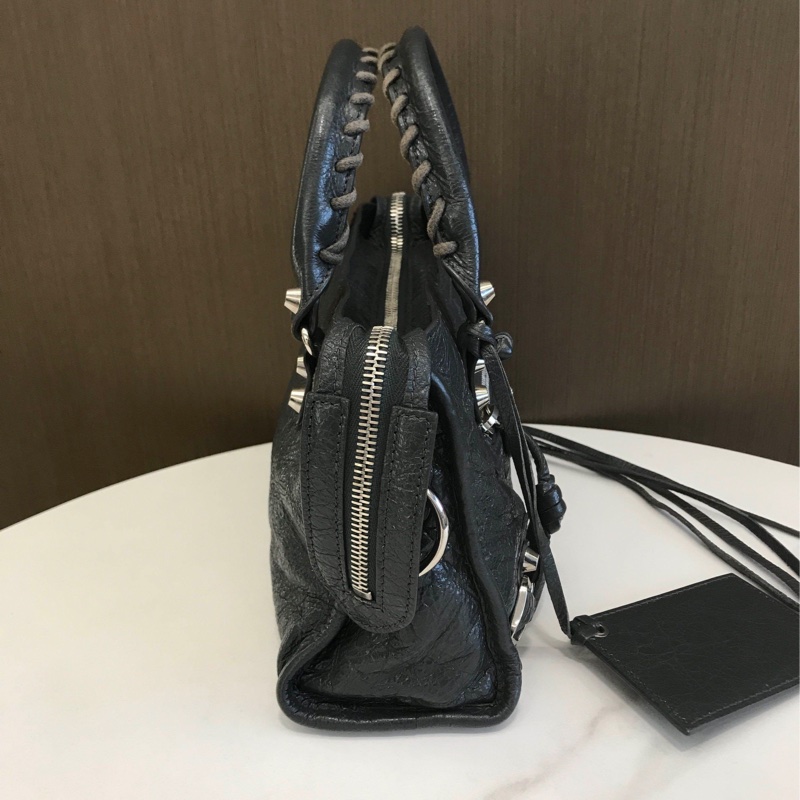 巴黎世家/Balenciaga 大象灰機車包深灰色羊皮-3