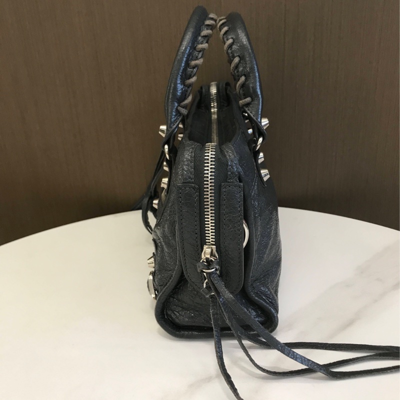 巴黎世家/Balenciaga 大象灰機車包深灰色羊皮-4