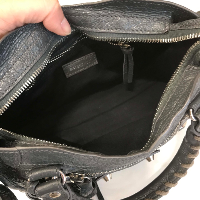 巴黎世家/Balenciaga 大象灰機車包深灰色羊皮-7