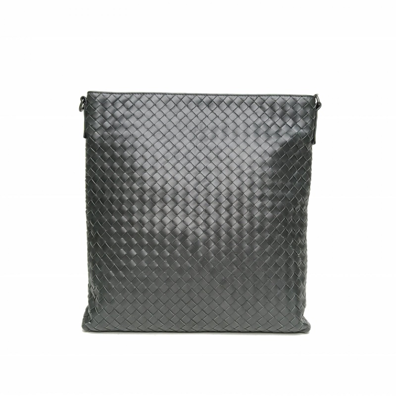BOTTEGA VENETA 深灰牛皮編織斜挎包-2