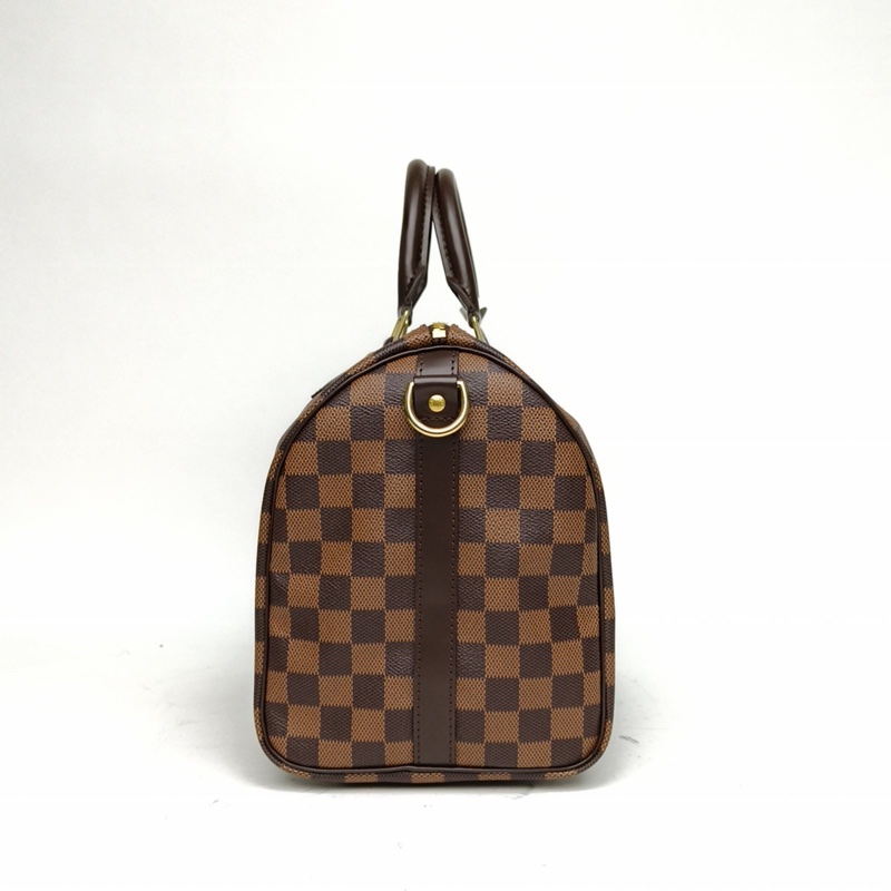 LOUIS VUITTON Speedy30配肩帶棕色棋盤格PVC2015-1