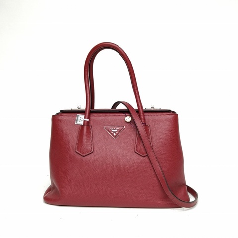 PRADA 紅色牛皮手提單肩包