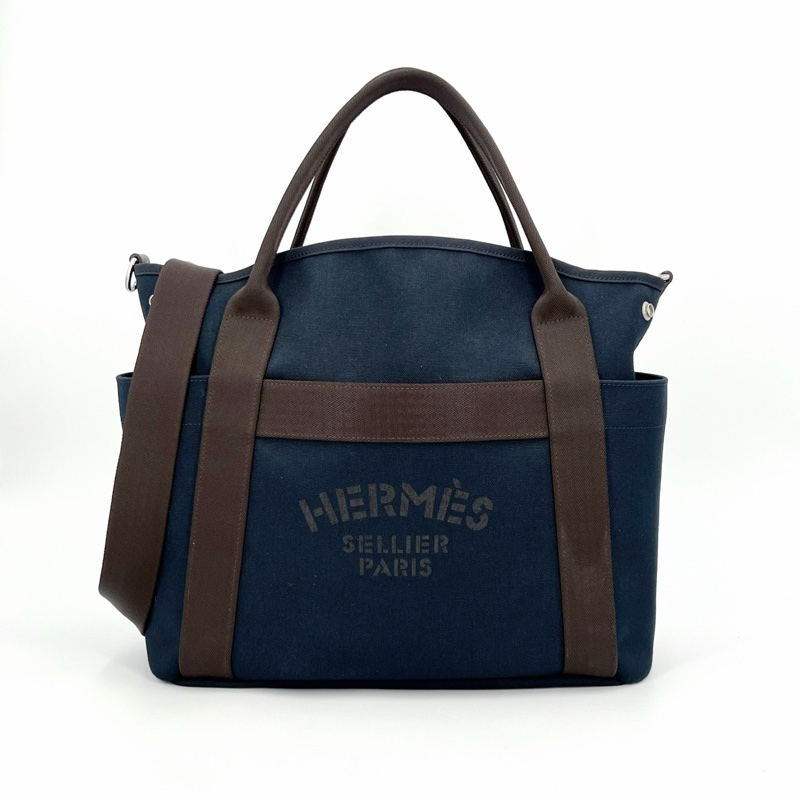 HERMES 愛馬仕 馬術包 帆布包-0