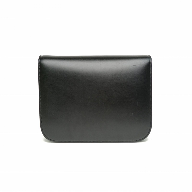 CELINE ClassicBox中號黑色牛皮金扣-2