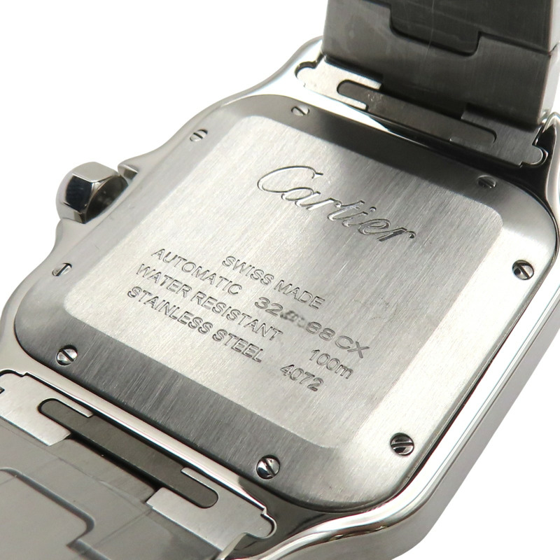 銀色錶盤 不鏽鋼 Santos de Cartier 大型款 腕錶【Cartier 卡地亞】 WSSA0047-6