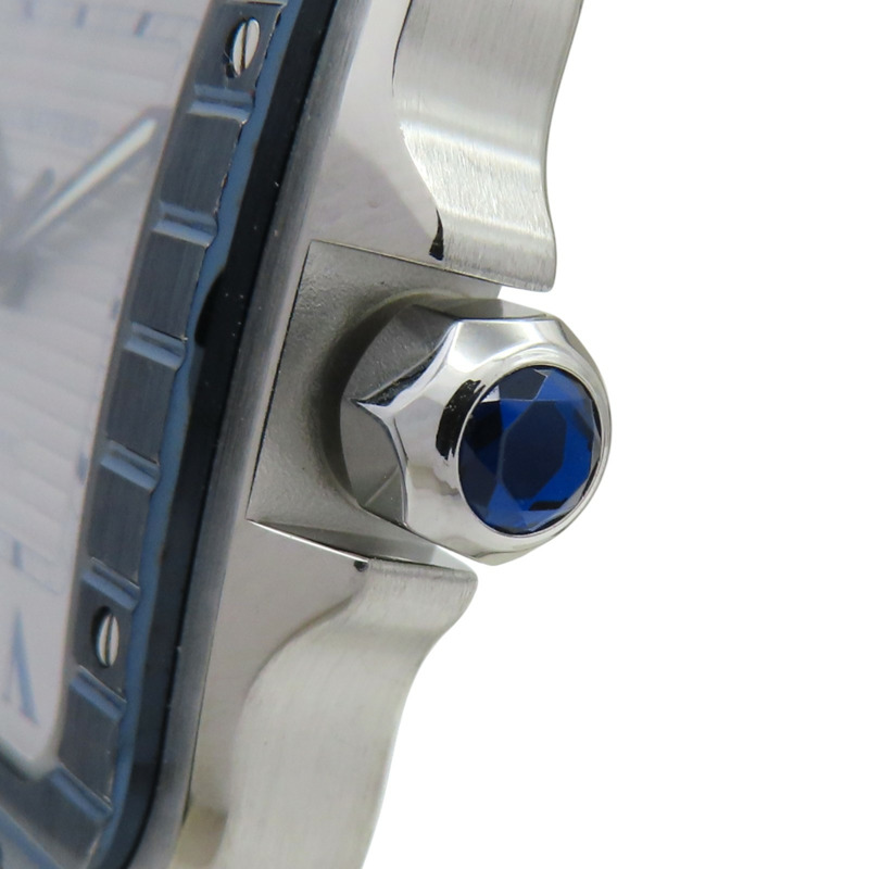 銀色錶盤 不鏽鋼 Santos de Cartier 大型款 腕錶【Cartier 卡地亞】 WSSA0047-7