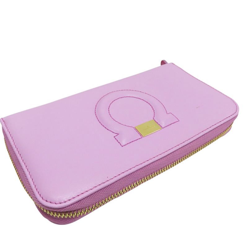 粉色 牛皮 拉鍊長夾【Salvatore Ferragamo 費拉格慕】-2