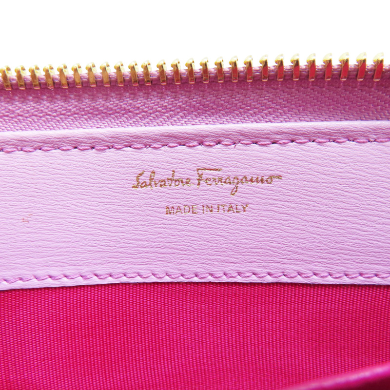 粉色 牛皮 拉鍊長夾【Salvatore Ferragamo 費拉格慕】-6