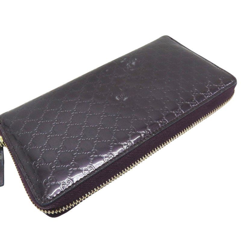 紫色 漆皮皮革 拉鍊長夾【GUCCI 古馳】 307997-3