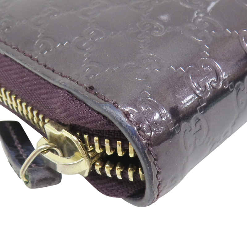 紫色 漆皮皮革 拉鍊長夾【GUCCI 古馳】 307997-8