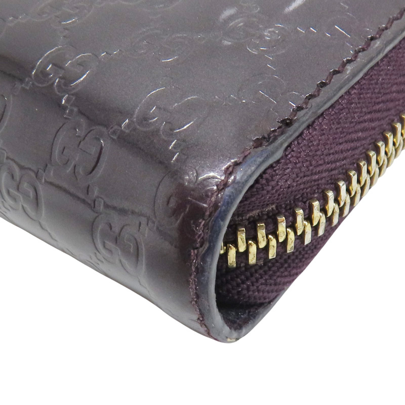 紫色 漆皮皮革 拉鍊長夾【GUCCI 古馳】 307997-9